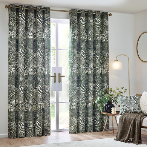Nola Eyelet, Olive - Ready Made Curtains - Image 3